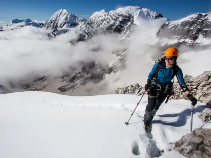 Alpský skialp výšľap